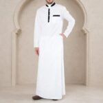 White Designer Thobe - Al-Rijaal Designs