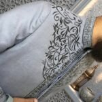 Al-Rijaal Light Grey Embroidered Azhari Thobe | Designer Imam Jubba for Men - Image 2