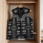 Balochi Bogti waistcoat front black white embroidery 1000x1000