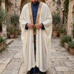 Al-Rijaal Off-White Royal Bisht | Gold Trim Arabic Cloak for Men