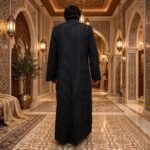 Al-Rijaal Black Pinstripe Azhari Thobe | Imam Jubba for Men - Image 3