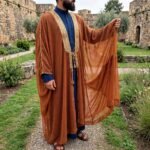 Rust Royal Bisht for Men with Gold Detailing - Image 4