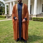 Rust Royal Bisht for Men with Gold Detailing