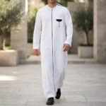White Designer Thobe - Al-Rijaal Designs - Image 3