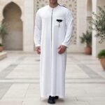 White Designer Thobe - Al-Rijaal Designs